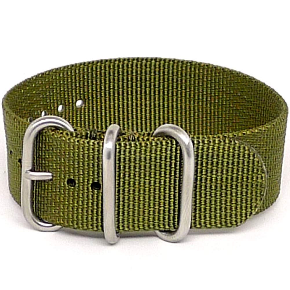 Military Watch Strap - 18mm Ballistic Nylon Olive for Outdoor & Tactical Use