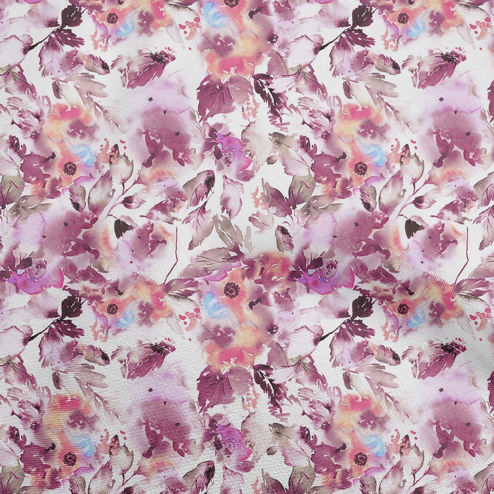 oneOone 60 Inch Wide Viscose Jersey Fabric - Abstract Watercolor Floral Print Dress Material in Pink | Perfect for DIY Dresses, Skirts, and Summer Fashion Projects