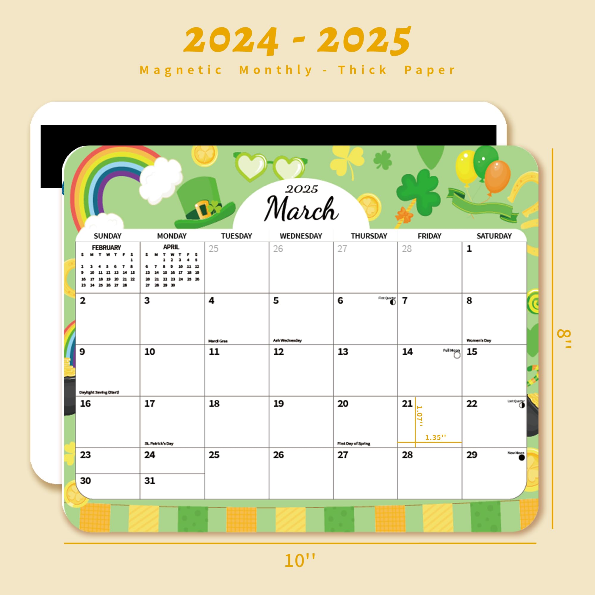 2025 Magnetic Refrigerator Calendar - 14 Month Planner (November 2024 to December 2025) | 8x10 Inch Fridge Wall Organizer with Seasonal & Holiday Designs | Perfect for Home, Office & Kitchen Organization | Great Gift Idea for Housewarming & Holidays