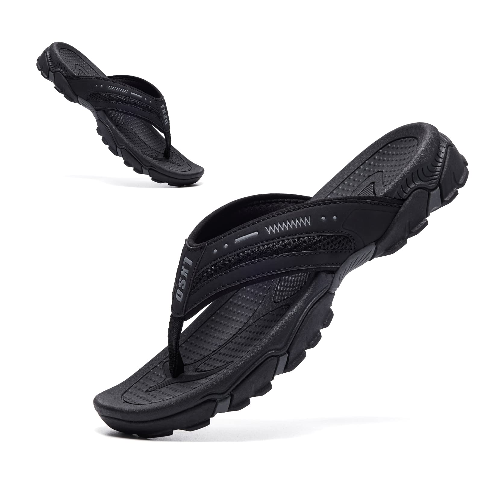 **Men's Comfortable Flip Flops with Arch Support - Waterproof Beach Sandals, Shower Slippers for Pool, Gym & Outdoor Activities**