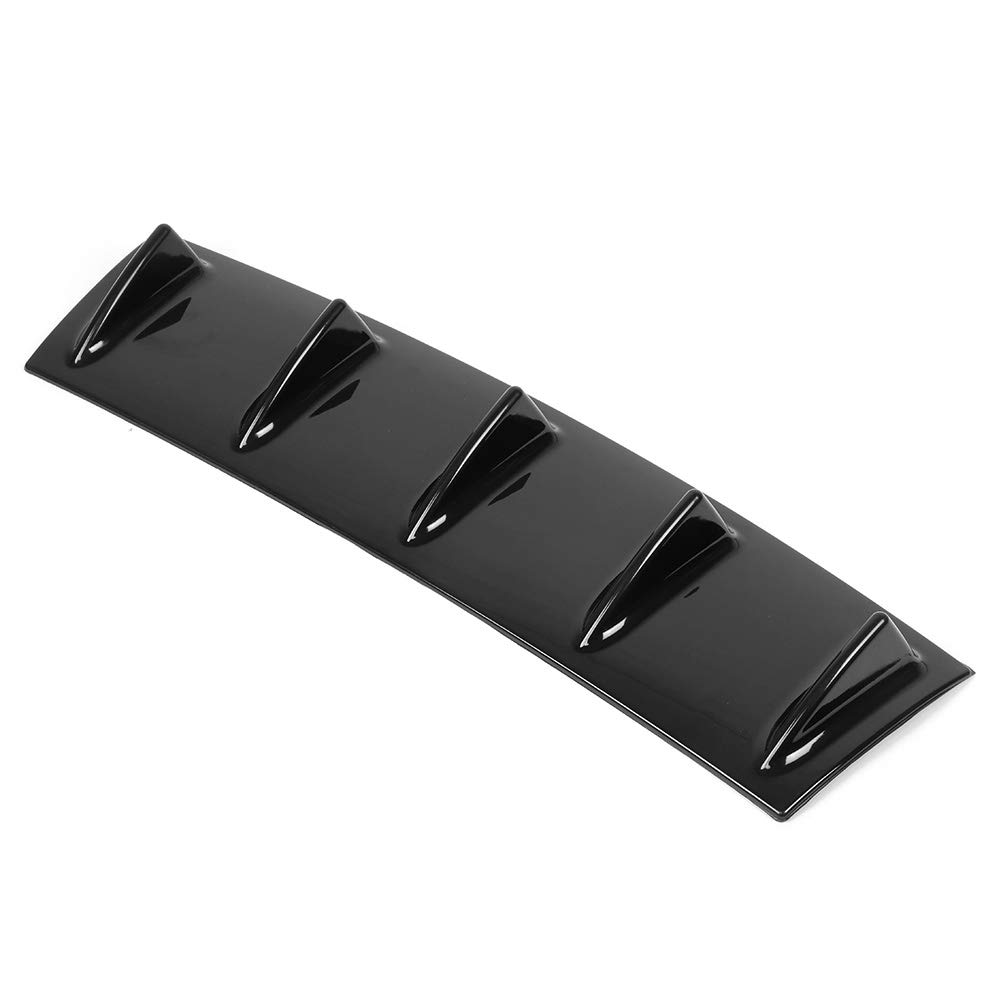 Universal Rear Bumper Diffuser - 5 Teeth Bumper Spoiler Shark Fin Deflector Lip for Cars & Trucks - Light Black - Enhances Aerodynamics & Sporty Look for Street Racing & Custom Builds