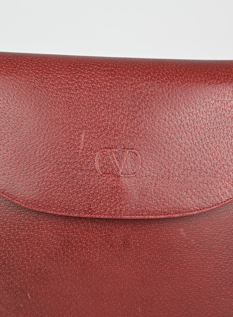 Valentino Bordeaux Leather Handbag for Women - Elegant Designer Purse for Work, Party & Everyday Use