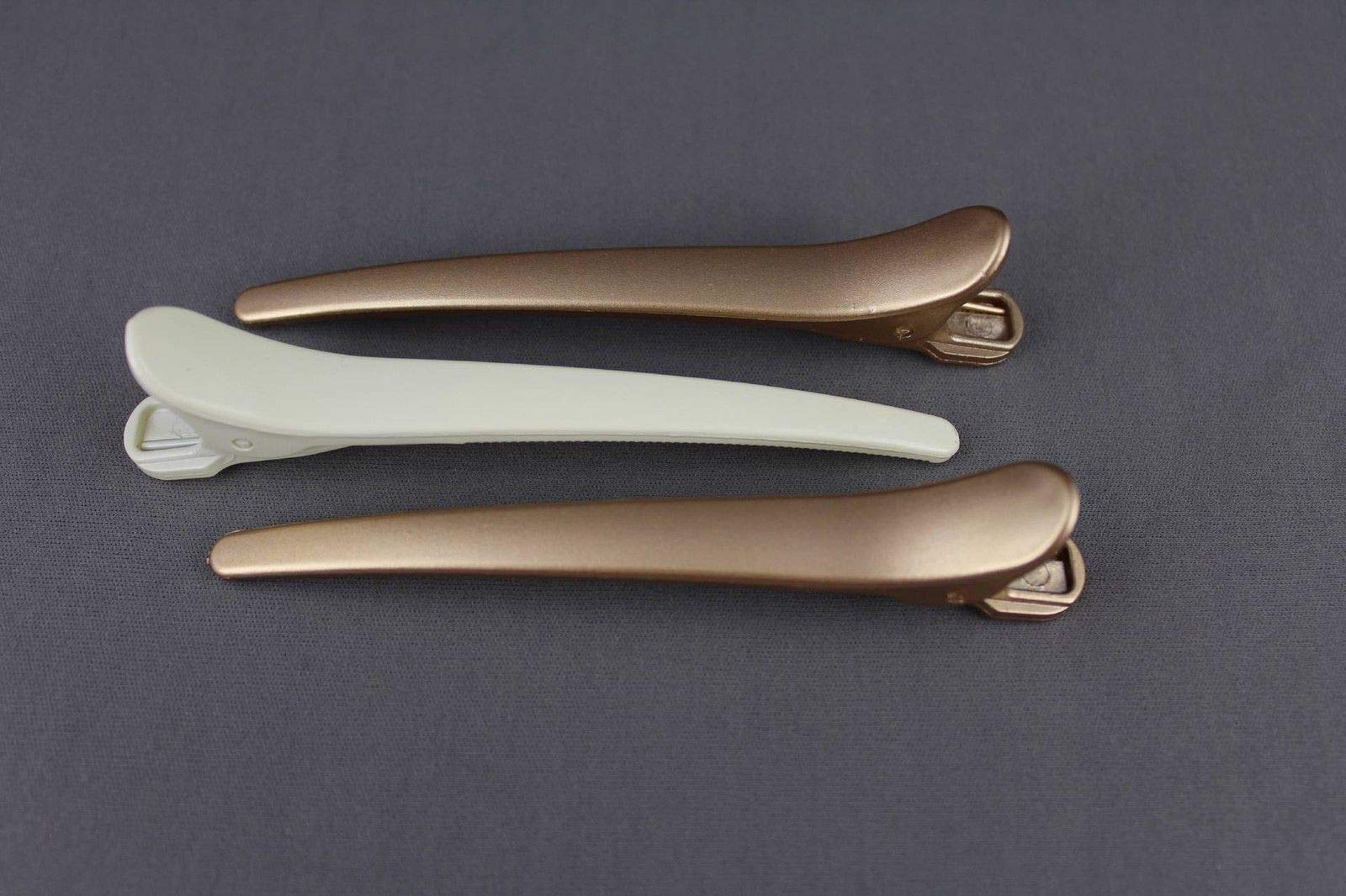 Gold Alligator Hair Clips Set of 3 - Salon Style Hair Claw Clamps for Women & Girls - Perfect for Ponytails, Updos & Styling - Great for Parties, Weddings & Everyday Use