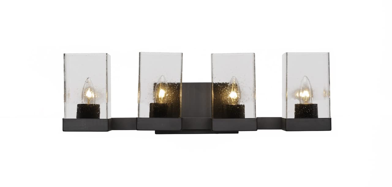 Toltec Lighting Nouvelle 4-Light Bathroom Vanity Bar in Espresso Finish - Modern Bathroom Lighting Fixture for Bedroom, Hallway, and Powder Room (3124-ES-530)