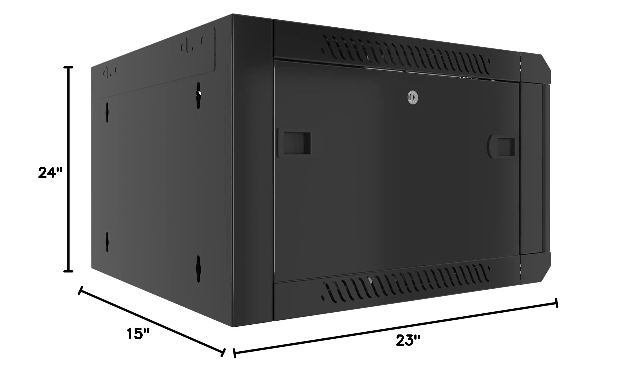 6U Wall Mount Server Rack Cabinet - 24-Inch Depth Network Equipment Enclosure for Electronics, Security & AV Systems - Perfect for Data Centers, Home Studios & Office Server Rooms