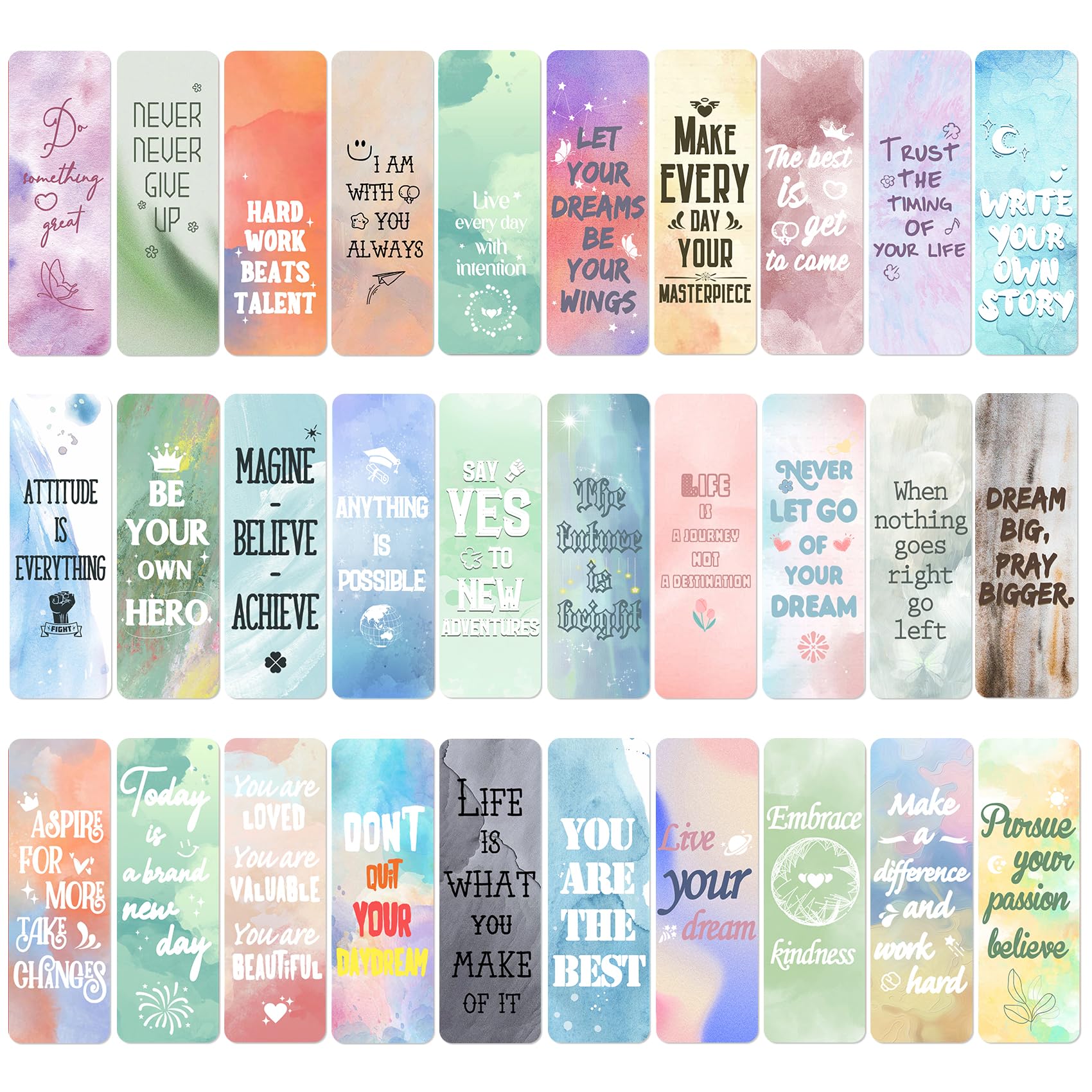 30 PCS Cute Paper Bookmarks for Women, Men & Kids - Bulk Reading Book Markers for Book Lovers - Perfect for Gifts, School, Libraries & Book Clubs