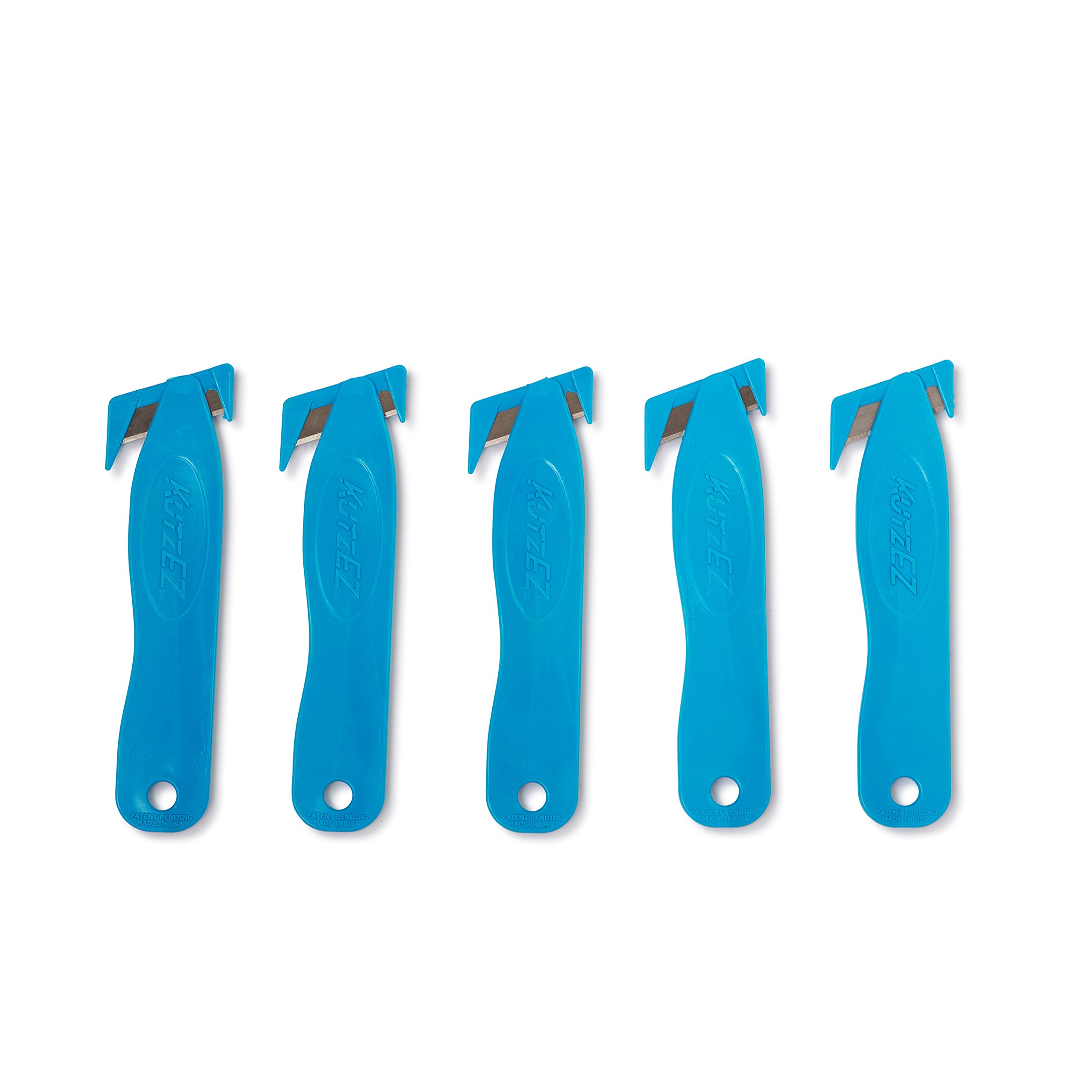 5 Pack Heavy Duty Utility Knives with Retractable Blades - Blue (Ideal for Construction, Crafting & DIY Projects)