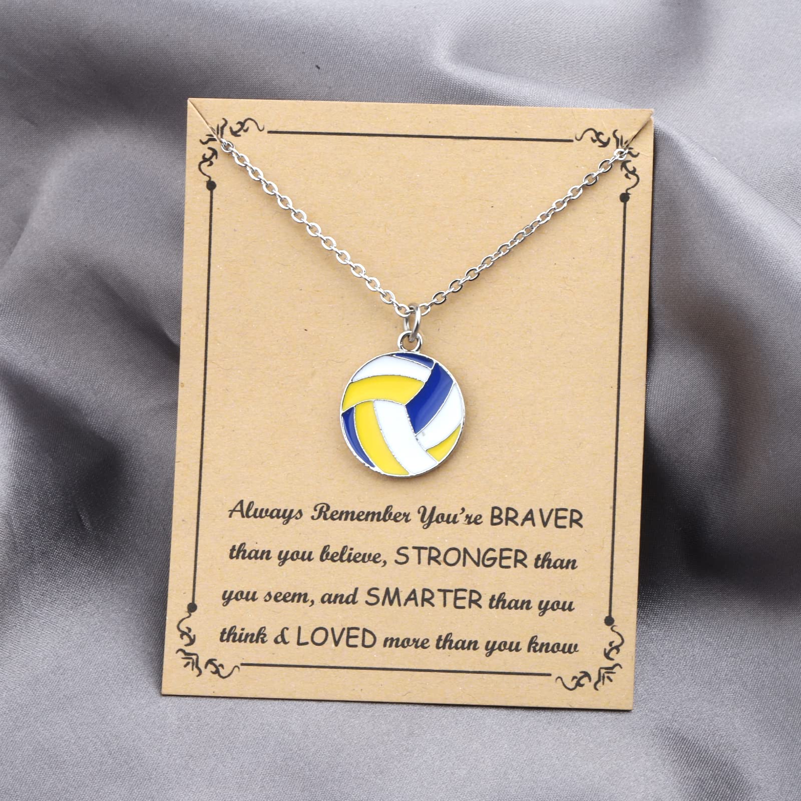 FUSTMW Volleyball Jewelry Set - Elegant Necklace & Charm for Volleyball Players, Coaches & Fans - Perfect Gift for Games, Training & Team Celebrations