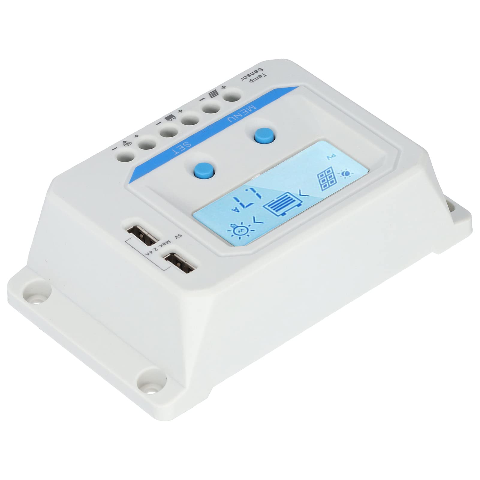 Best Solar Charge Controller for Traffic Lights - 3-Level LCD Protection & Efficient Solar Panel Charging - Ideal for Outdoor, Street & Traffic Light Systems