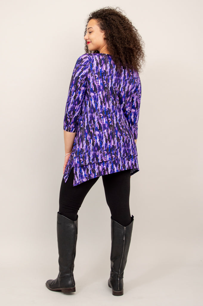 Kindness Tunic Top for Women - Soft Bamboo Fabric in Plum Rain Color - Perfect for Casual Wear, Office Outfits & Summer Dresses
