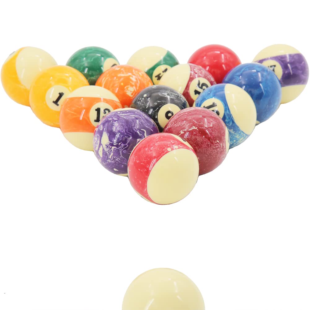 Professional 2-1/4 Inch Billiard Ball Set - 16 Pool Balls for Tournament & Home Game Tables - Perfect for 8-Ball, 9-Ball & Snooker Games