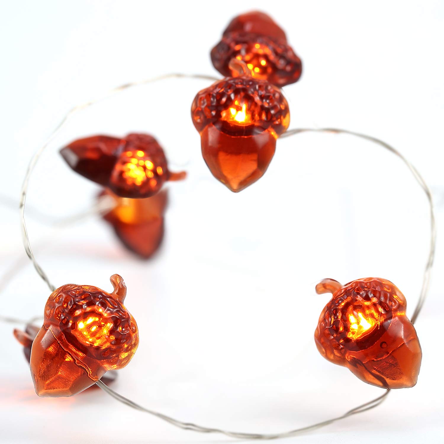 Waterproof Acorn LED String Lights - 10ft 30 LED Battery Operated Fairy Lights with Remote & 8 Lighting Modes | Perfect for Indoor/Outdoor Fall Decor, Christmas Tree, Thanksgiving, Wedding, Birthday Party, Garden, Patio, and Home Decoration