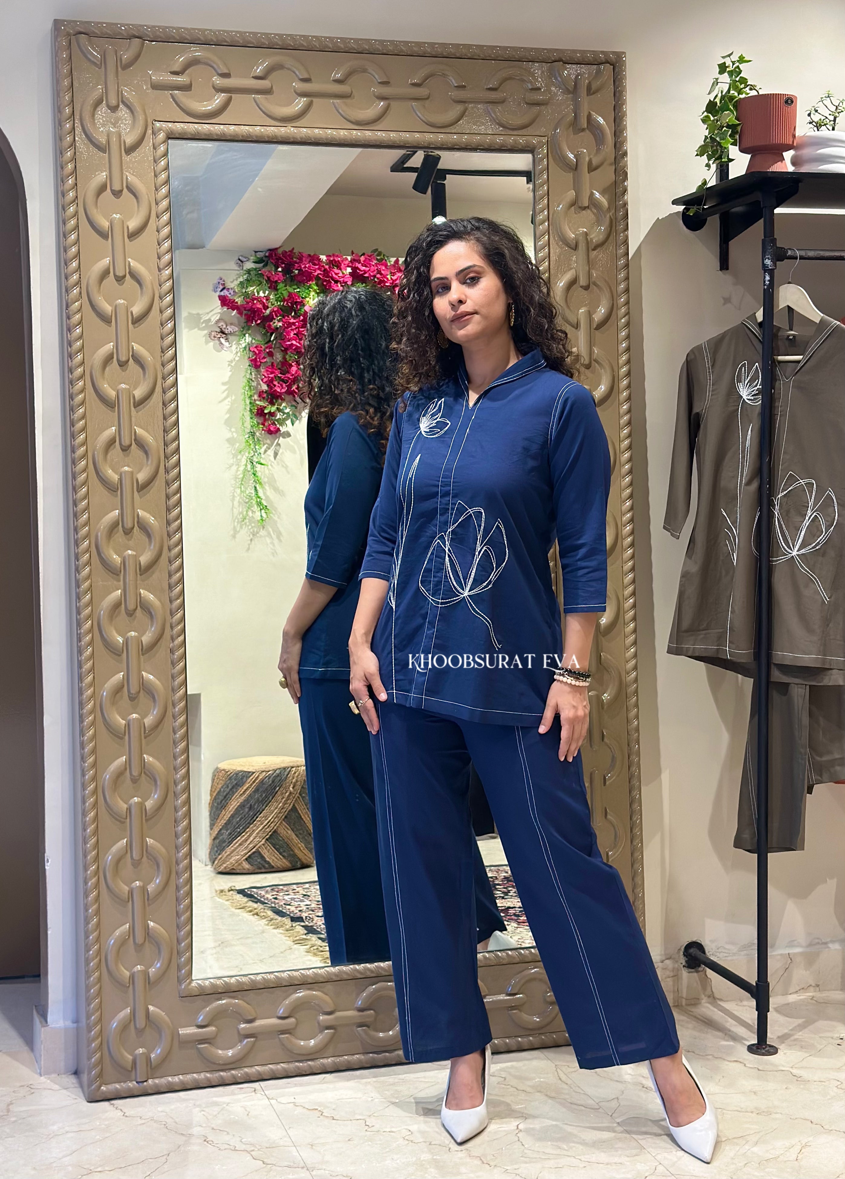 ULTIMATE GLAM BLUE COORD SET - Women's Fashion 2 Piece Outfit Set | Perfect for Party, Date Night & Special Occasions