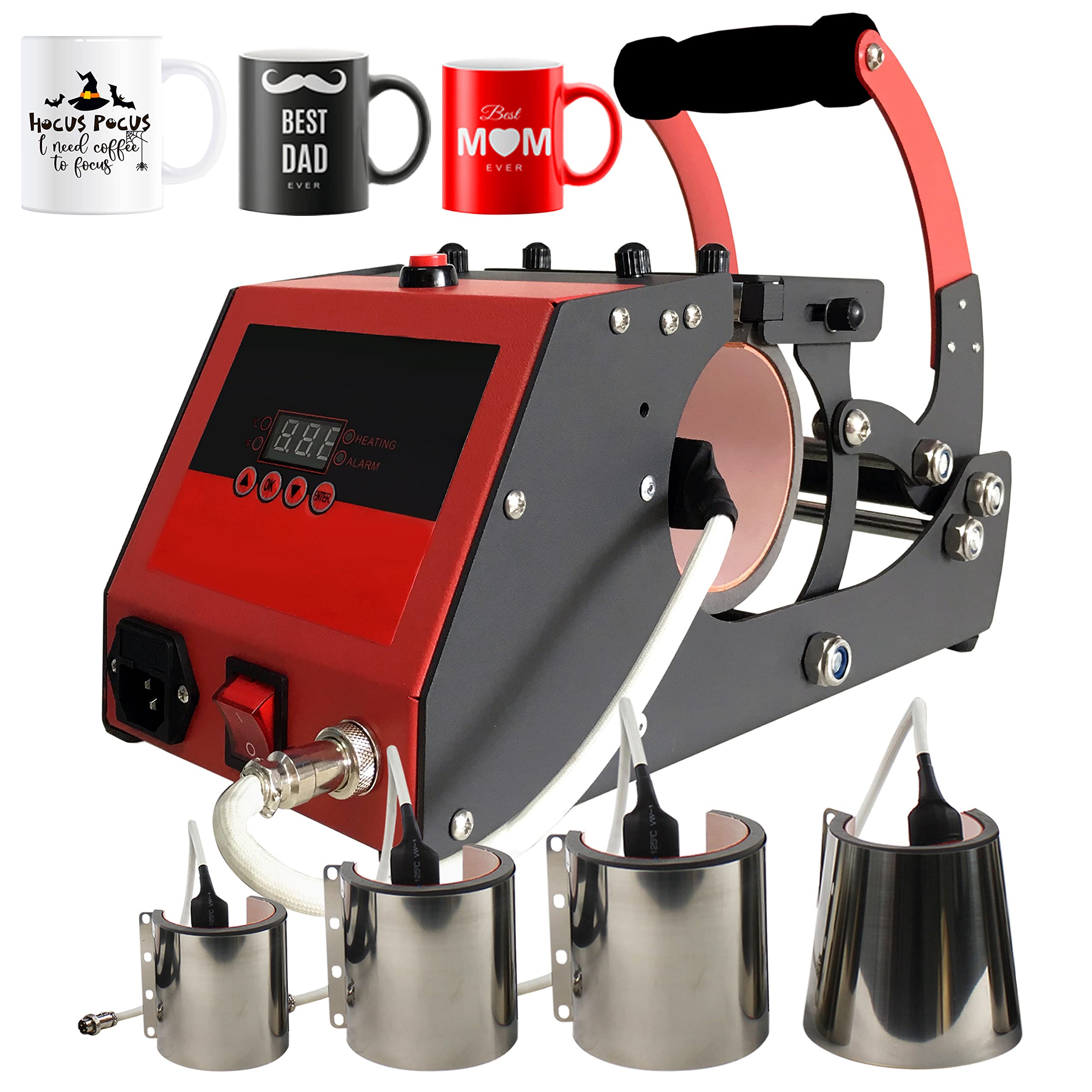 4-in-1 Sublimation Mug Press Machine with Overheat Protection - Professional Coffee Cup Heat Press for Custom Mugs - Perfect for Home DIY, Small Business & Gift Making