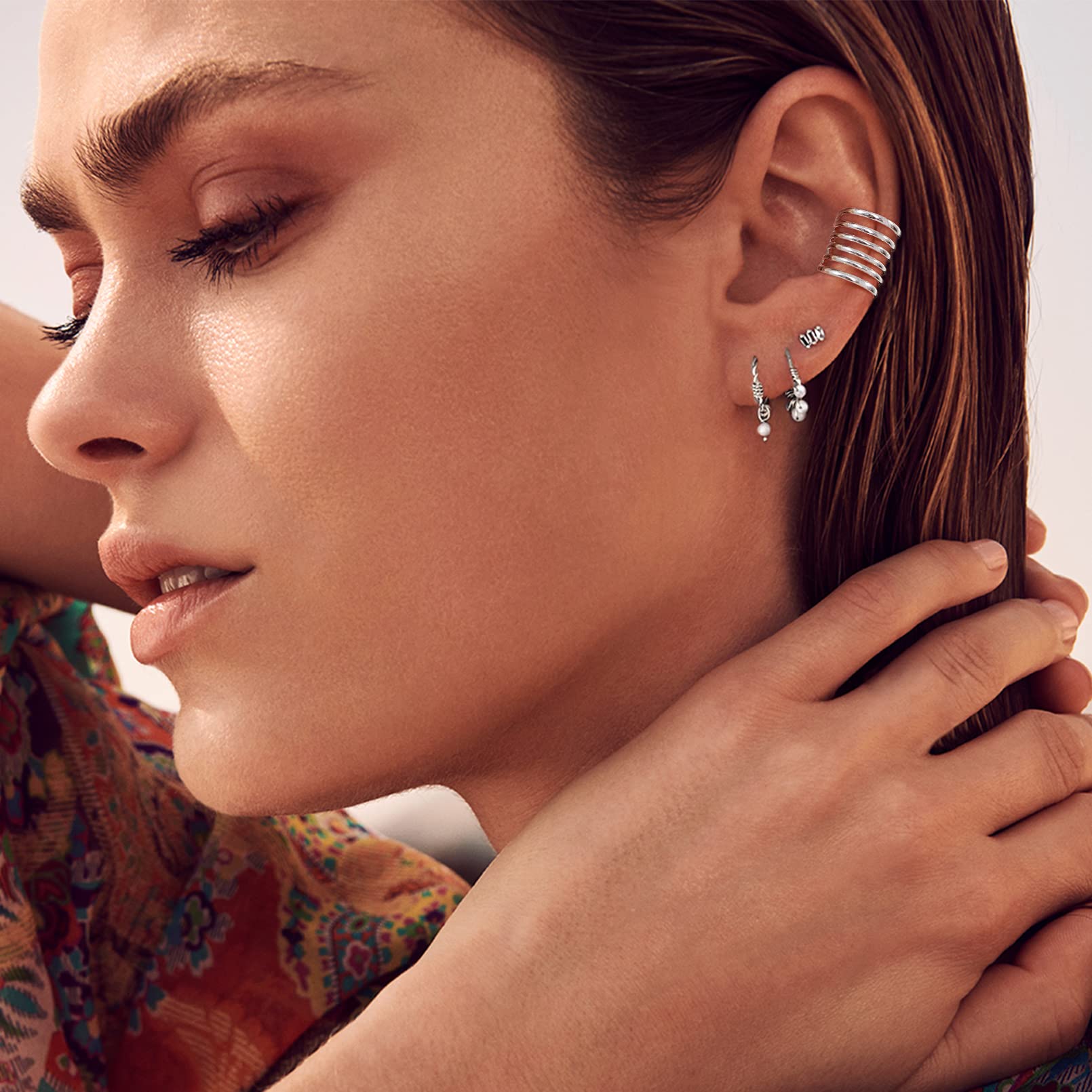 ChicSilver 925 Sterling Silver Non-Piercing Clip-On Ear Cuff Cartilage Earrings for Women - Trendy Boho Jewelry Gift with Box | Perfect for Parties, Weddings & Everyday Wear
