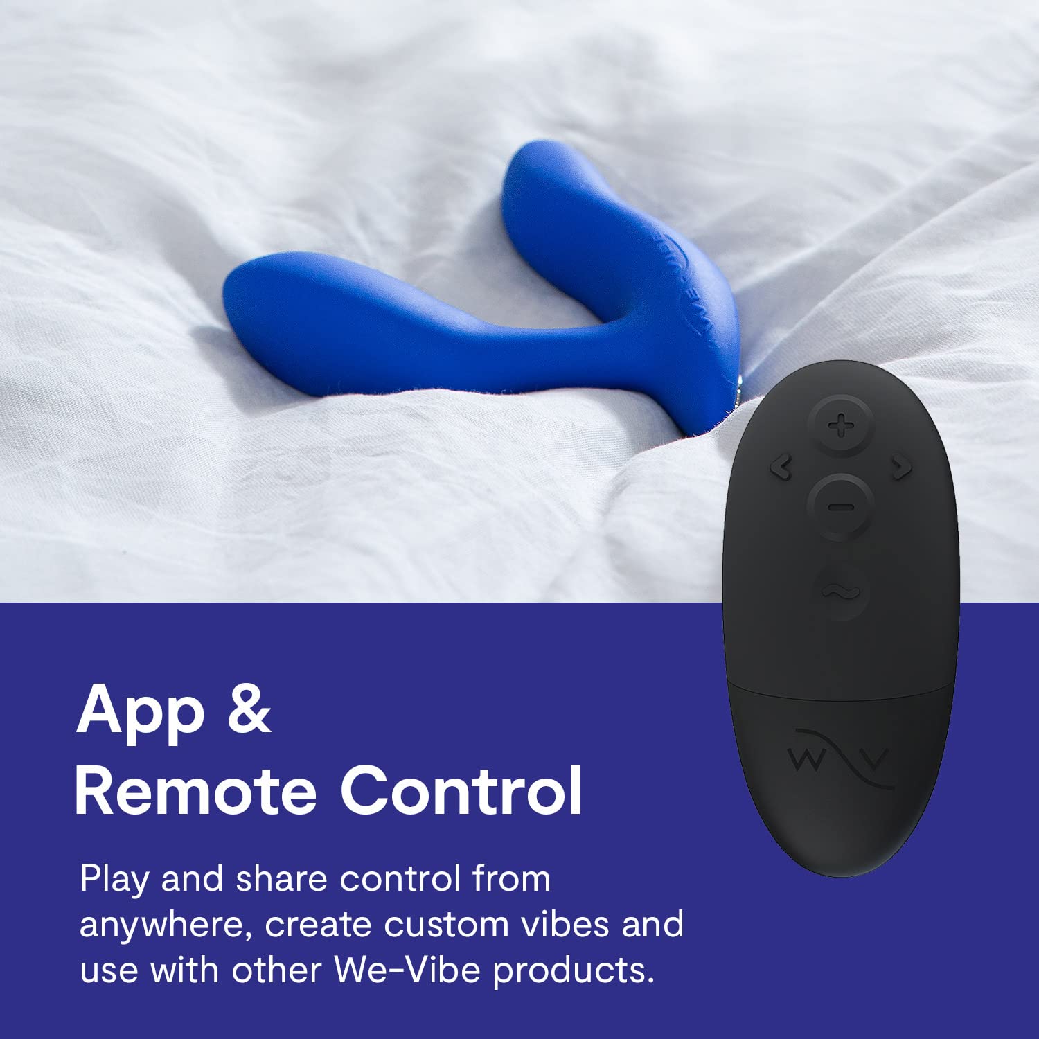 We-Vibe Vector+ Bluetooth Prostate Massager & Vibrating Butt Plug | Remote Control Anal Vibrator with 10 Vibration Modes | Waterproof Silicone Sex Toy for Men & Couples | Long Distance App Control | Perfect for Solo Play & Partnered Intimacy | Blue