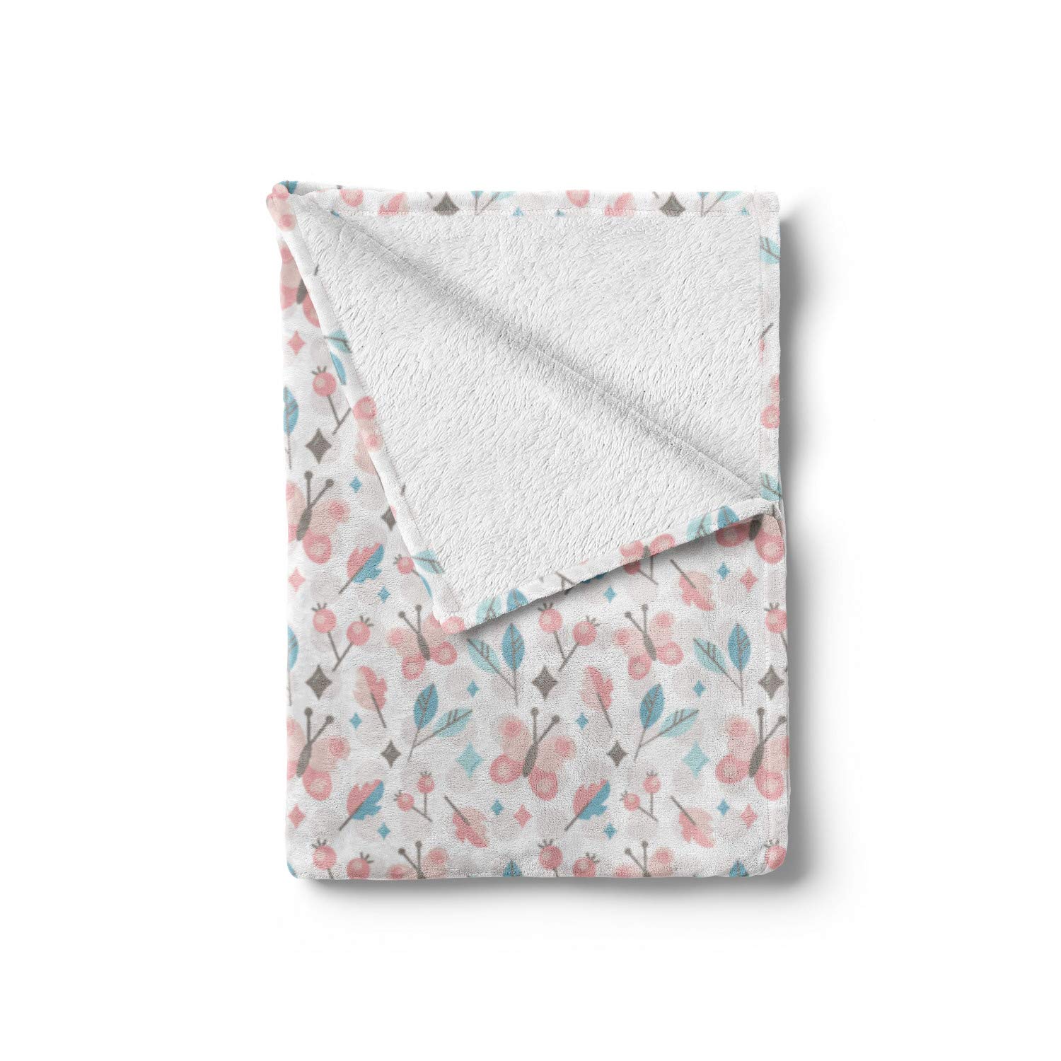 Ambesonne Pastel Throw Blanket - Soft Flannel Fleece Blanket with Butterfly & Round Patterns, 50