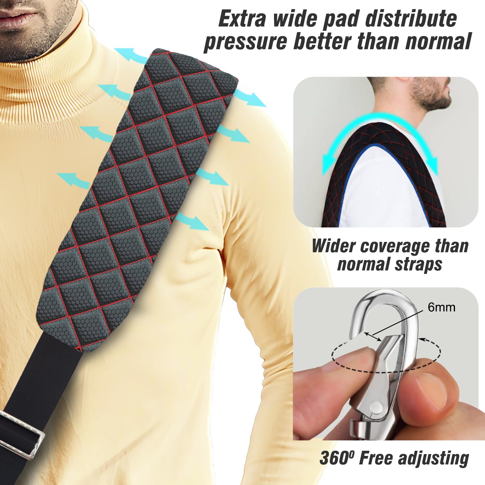Ultra Comfortable Anti-Theft Shoulder Strap Bag Belt with Padded Design & 2-Tone Reversible Style - Perfect for Travel, Commuting, and Everyday Security