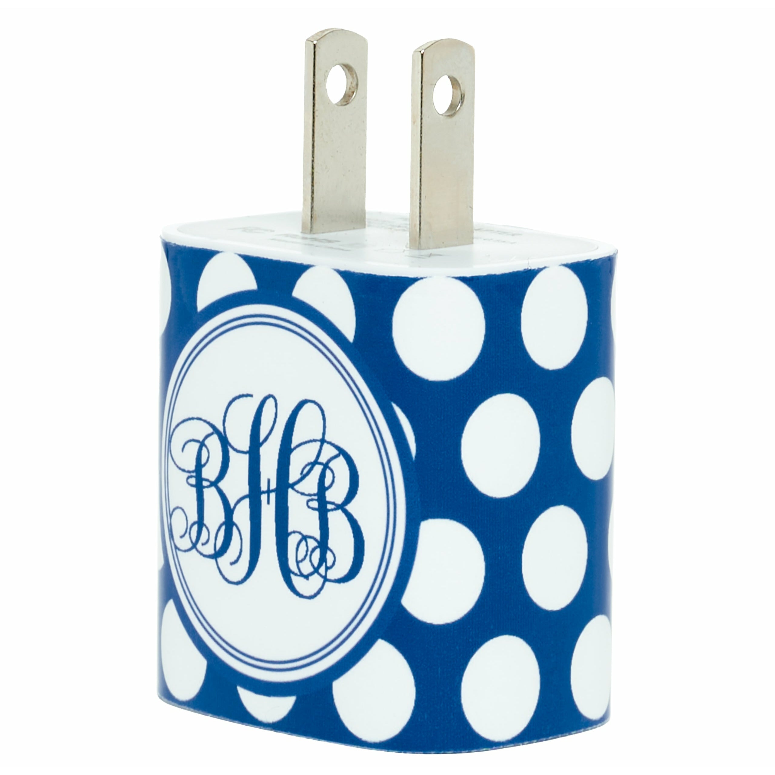 Personalized Monogram Royal Dot Phone Charger - Fast Charging USB Cable for iPhone, Samsung, Android - Perfect for Home, Office, Travel & Car Use