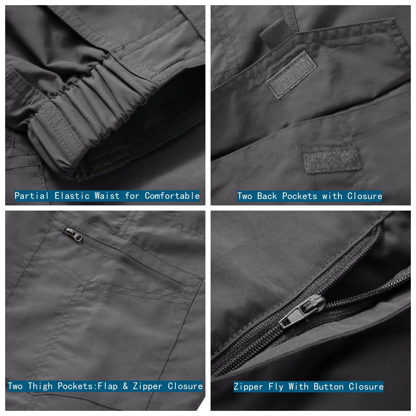 **Men's Quick Dry Lightweight Hiking Shorts with Stretch Waist - Cargo Casual Outdoor Travel & Fishing Shorts for Adventure & Daily Wear**