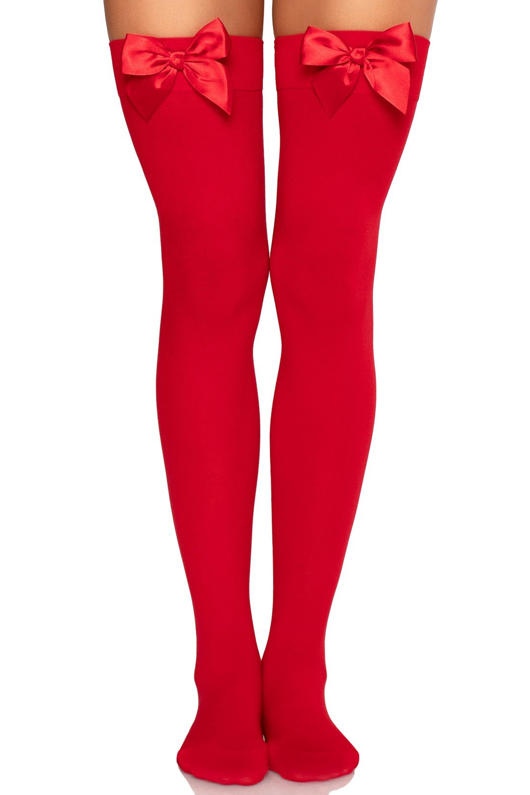Opaque Bow Top Thigh High Socks for Women - Fashionable & Comfortable Knee-High Stockings for Outfits, Cosplay, and Winter Wear