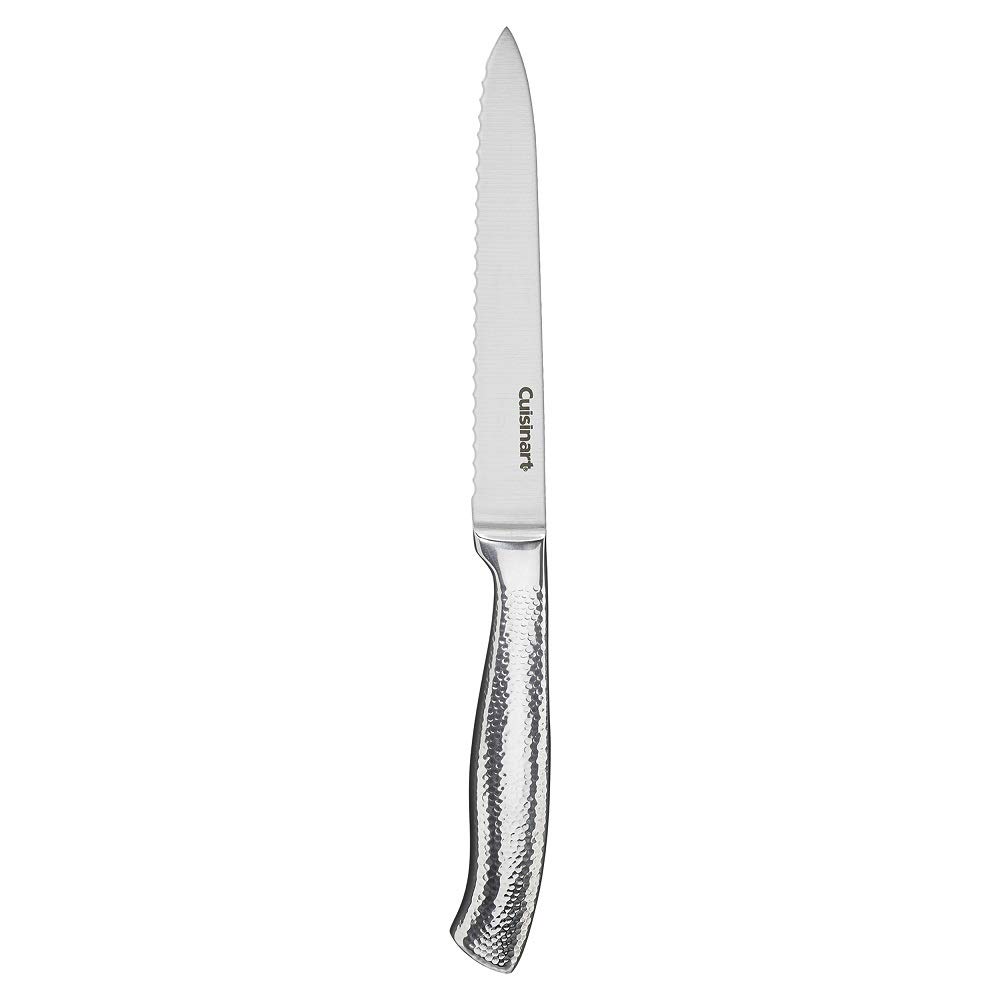 Premium Cuisinart Classic 17-Piece High-Carbon Hammered Stainless Steel Forged Knife Set with Sheath & Blade Guards - Professional Kitchen Cutlery for Chefs, Home Cooking & Gourmet Food Preparation