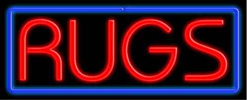 Handmade USA Neon Sign Rug #10618 - Custom Glass Wall Art for Bedroom, Bar & Home Decor