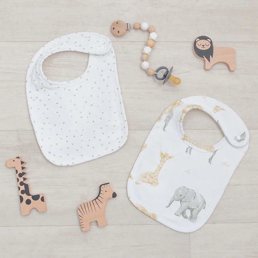 Savanna Babies 2-Pack Soft Cotton Jersey Bibs for Babies & Toddlers - Perfect for Feeding, Drooling & Messy Playtime