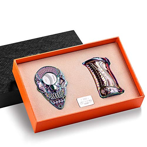 Premium Refillable Butane Torch Lighter & Cigar Cutter Set - Windproof Straight Flame Cigarette Lighter with Exquisite Embossed Gift Box - Perfect Birthday Gift for Men (Butane Gas Not Included, Colorful Options) - Ideal for Outdoor Smoking, Cigar Enthusiasts & Special Occasions