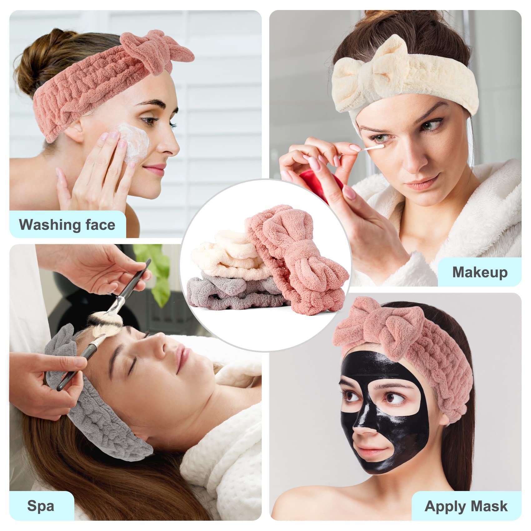 Women's Spa Headbands - Soft & Absorbent for Skincare, Makeup & Face Washing - Perfect Mother's Day & Teen Girl Gift - Trendy Hair Accessories for Home Spa, Salon & Self-Care Routine