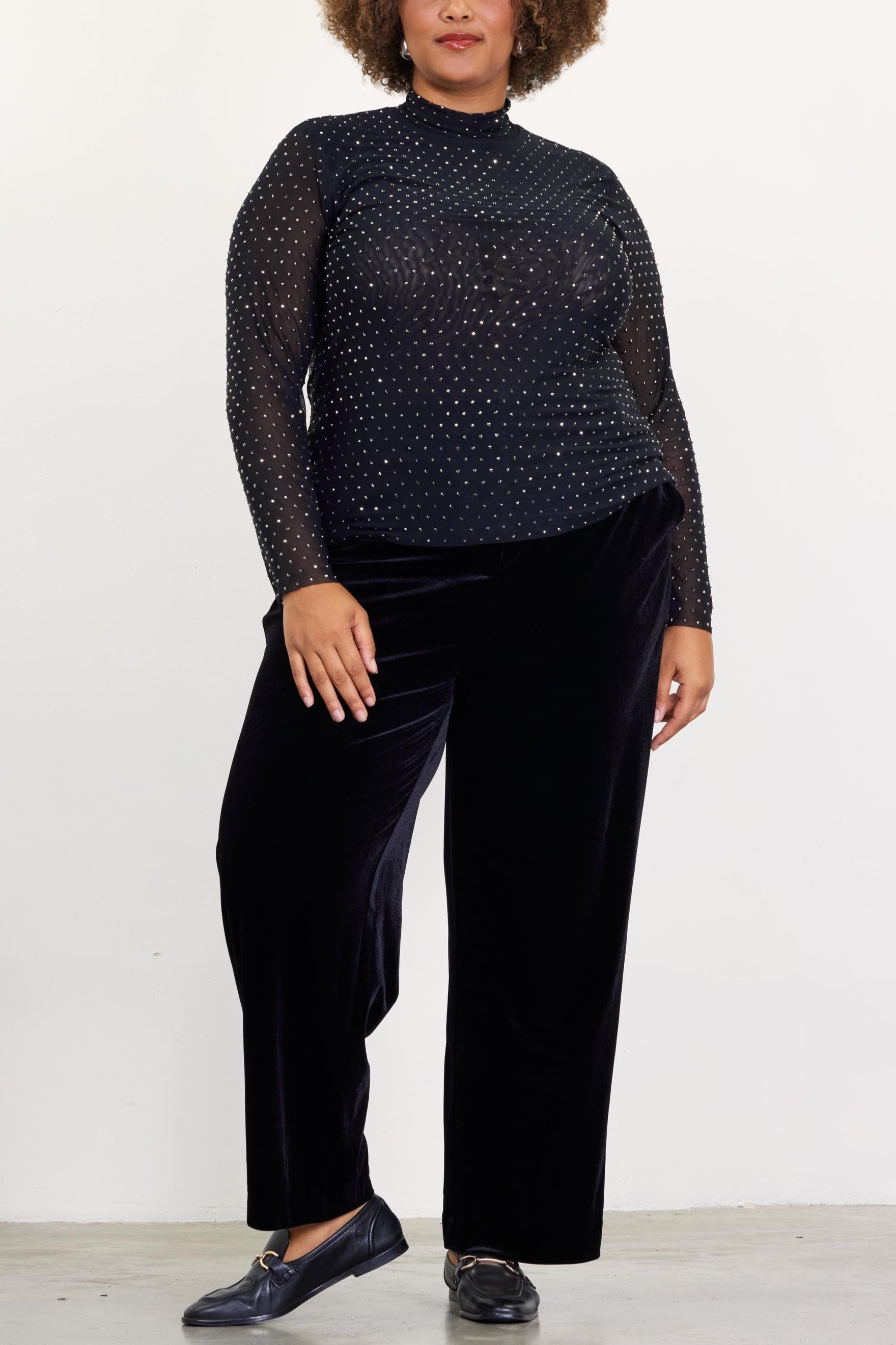 Finding My Sparkle Mesh Top - Black Extended Sizes | Sexy Sheer Mesh Shirt for Women | Perfect for Night Out, Party & Date Night