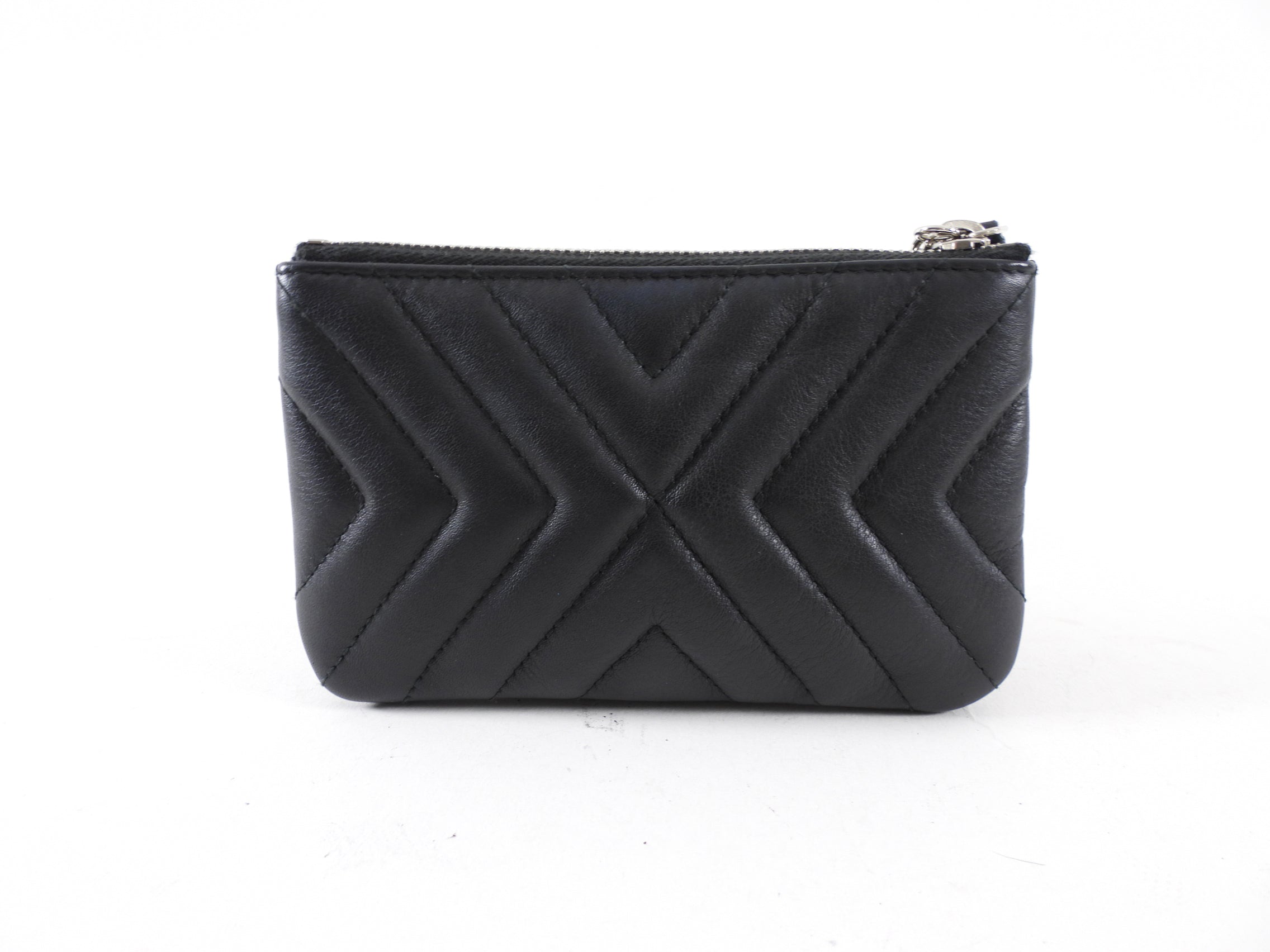 Chanel Black Leather Chevron Tassel Mini Zip Pouch - Luxury Crossbody Bag for Women, Perfect for Parties, Date Nights & Travel Accessories