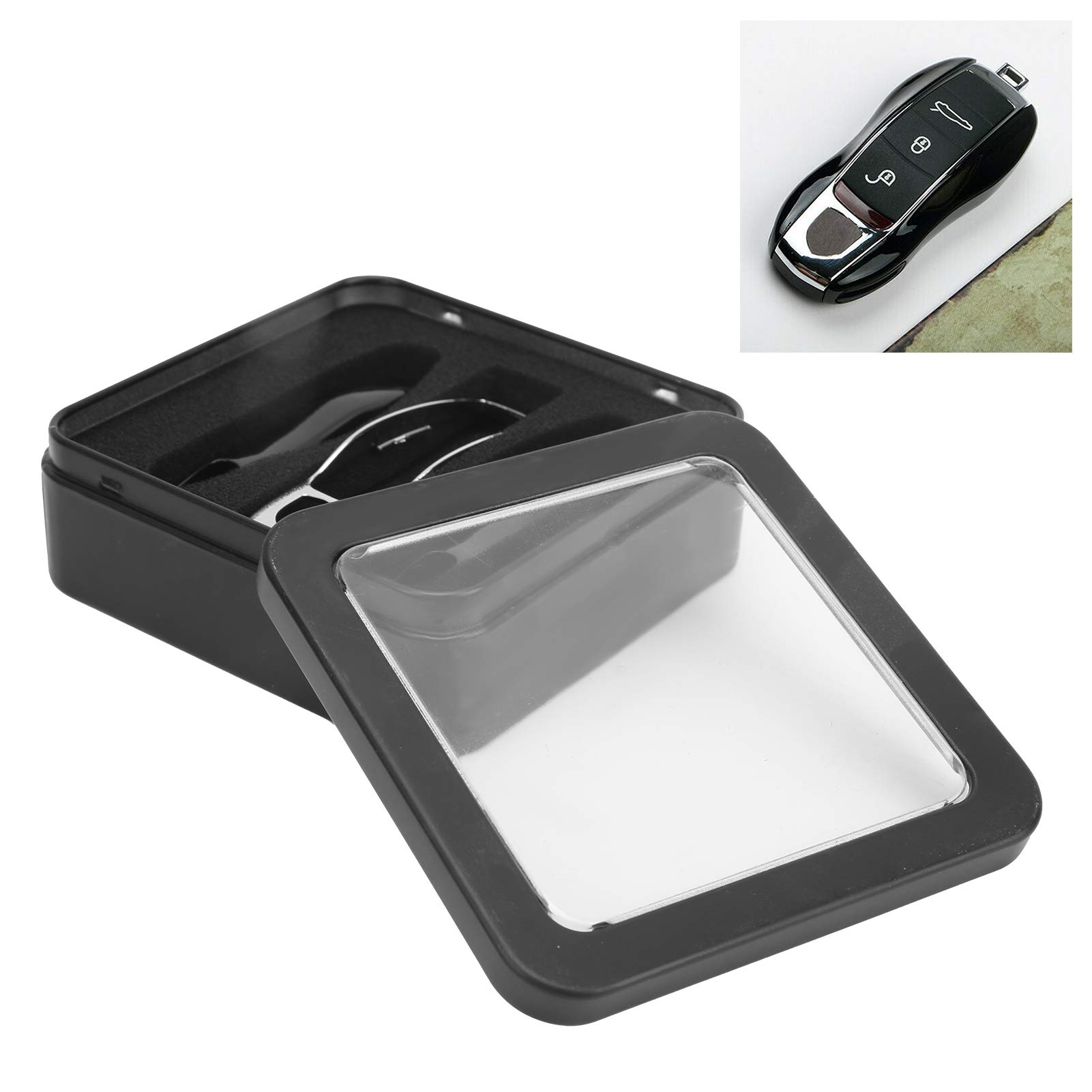 Fydun Car Key Fob Cover Case - Protective Shell for Porsche 911 Remote Key (Baked Black & Silver) | Durable Key Protector for Daily Use, Travel & Car Enthusiasts