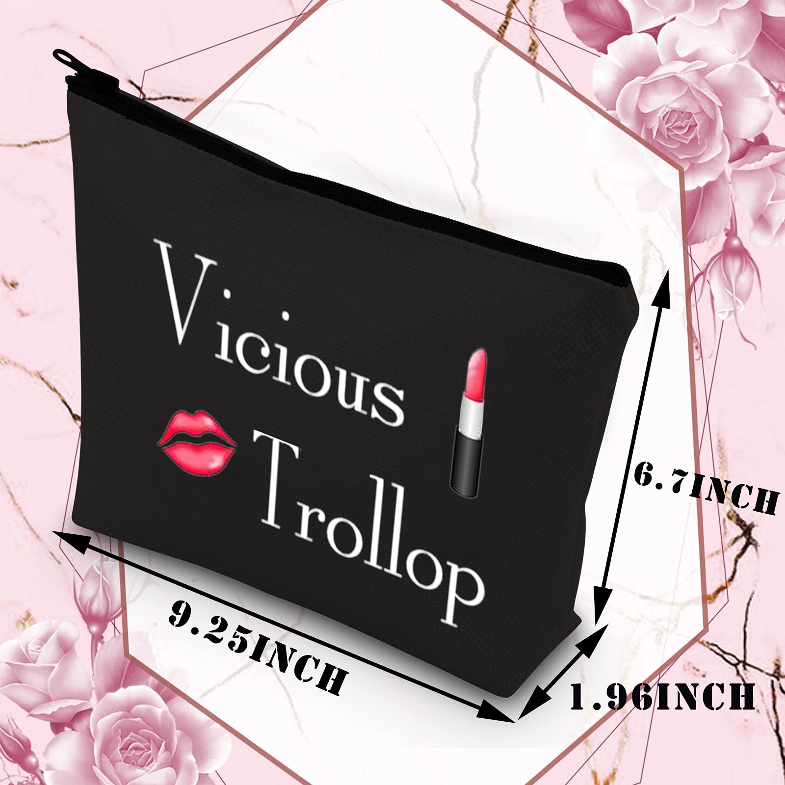 BDPWSS Vicious Trollop Bride Wedding Cosmetic Bag - Makeup Pouch for Bridal Shower, Bachelorette Party & BFF Gifts - Perfect for Bride-to-Be, Bridesmaids & Wedding Travel Essentials (Vicious Trollop Blue)