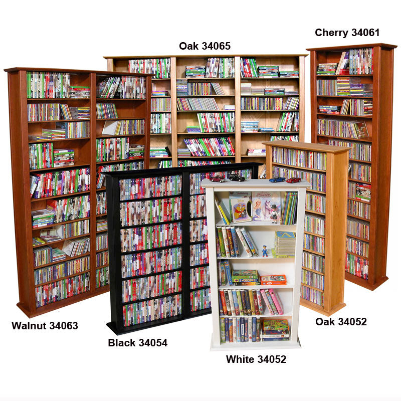1 Wide Media Shelves - Premium Wooden Bookshelf for Books, DVDs, and Collectibles - Perfect for Living Room, Home Office, and Library Organization