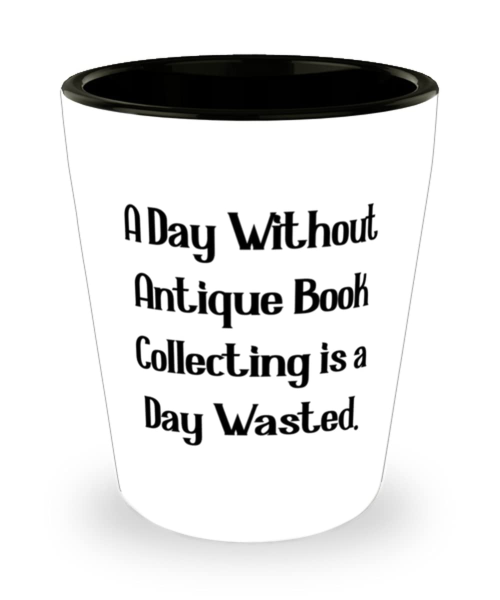 Vintage Book Collector's Shot Glass - Unique Gift for Book Lovers & Antique Enthusiasts - Perfect for Book Club Parties, Literary Gifts & Home Bar Decor