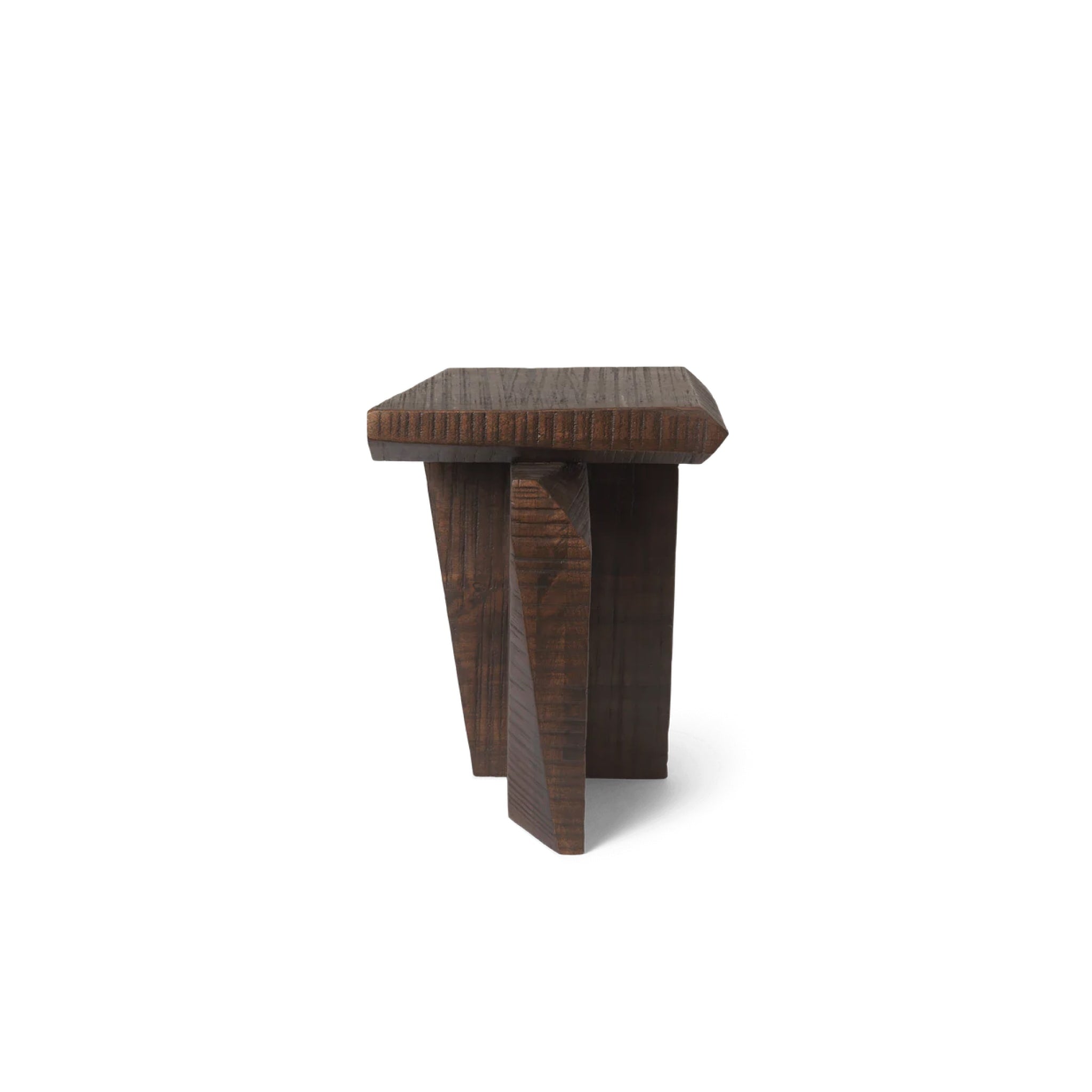 FERM LIVING Silva Piece - Dark Stained Mango Wood Side Table | Modern Scandinavian Home Decor for Living Room, Bedroom & Office