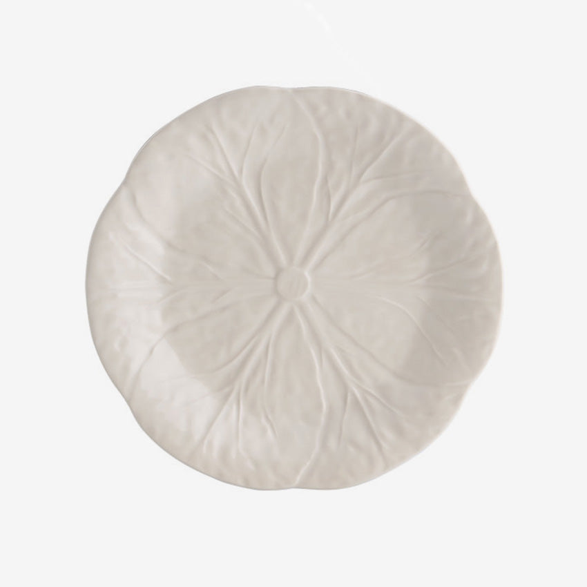 Bordallo Pinheiro Beige Cabbage Leaf Dessert Plate - Elegant Porcelain Serving Dish for Afternoon Tea, Wedding Receptions & Home Decor