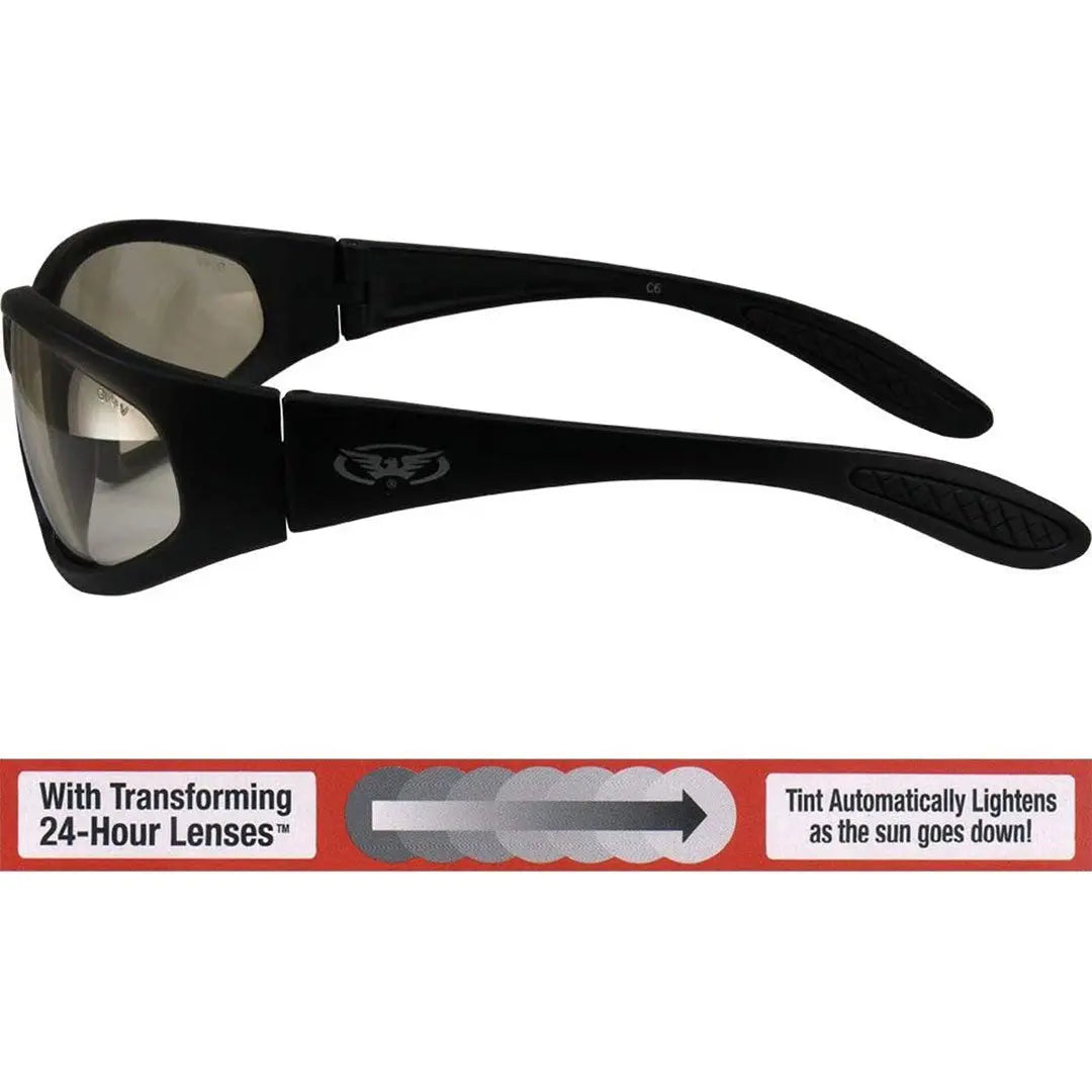Global Vision Hercules 24 Photochromic Color Changing Sunglasses - UV Protection Polarized Lenses for Outdoor Sports, Driving & Daily Wear