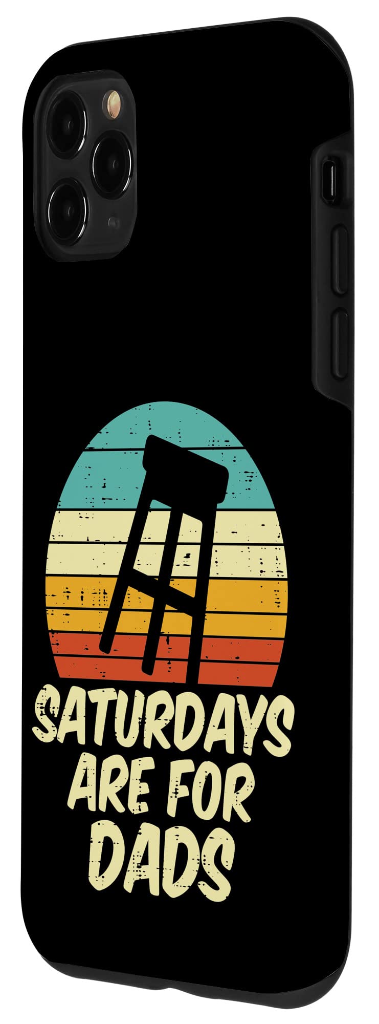 iPhone 11 Pro Max Case - Retro Barstool Design for Dad | Perfect Father's Day Gift for Daddy & Papa | Durable Protective Phone Cover for Work, Golf & Weekend Outings