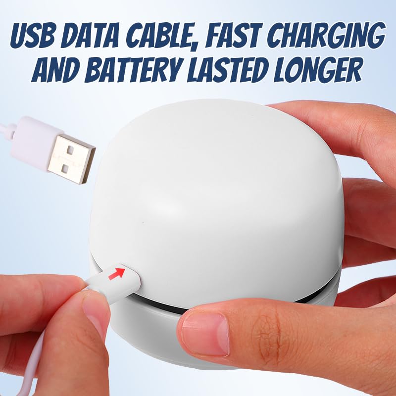 USB Desktop Vacuum Cleaner with Nozzle & Brush - Portable Mini Dust Cleaner for Office & Home