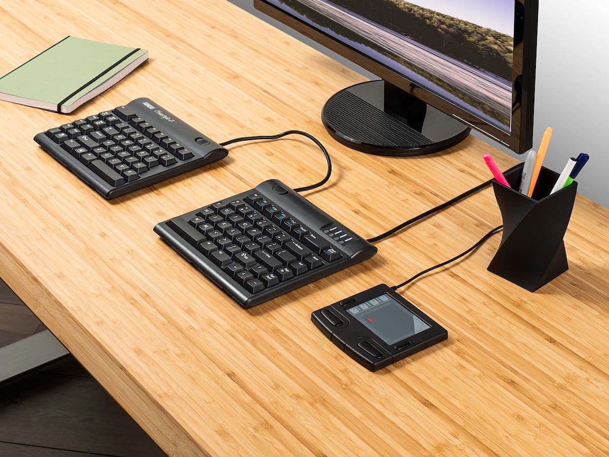 Kinesis Freestyle2 Ergonomic Split Keyboard for PC (KB800PB-US) - Comfortable Typing for Office, Gaming & Programming