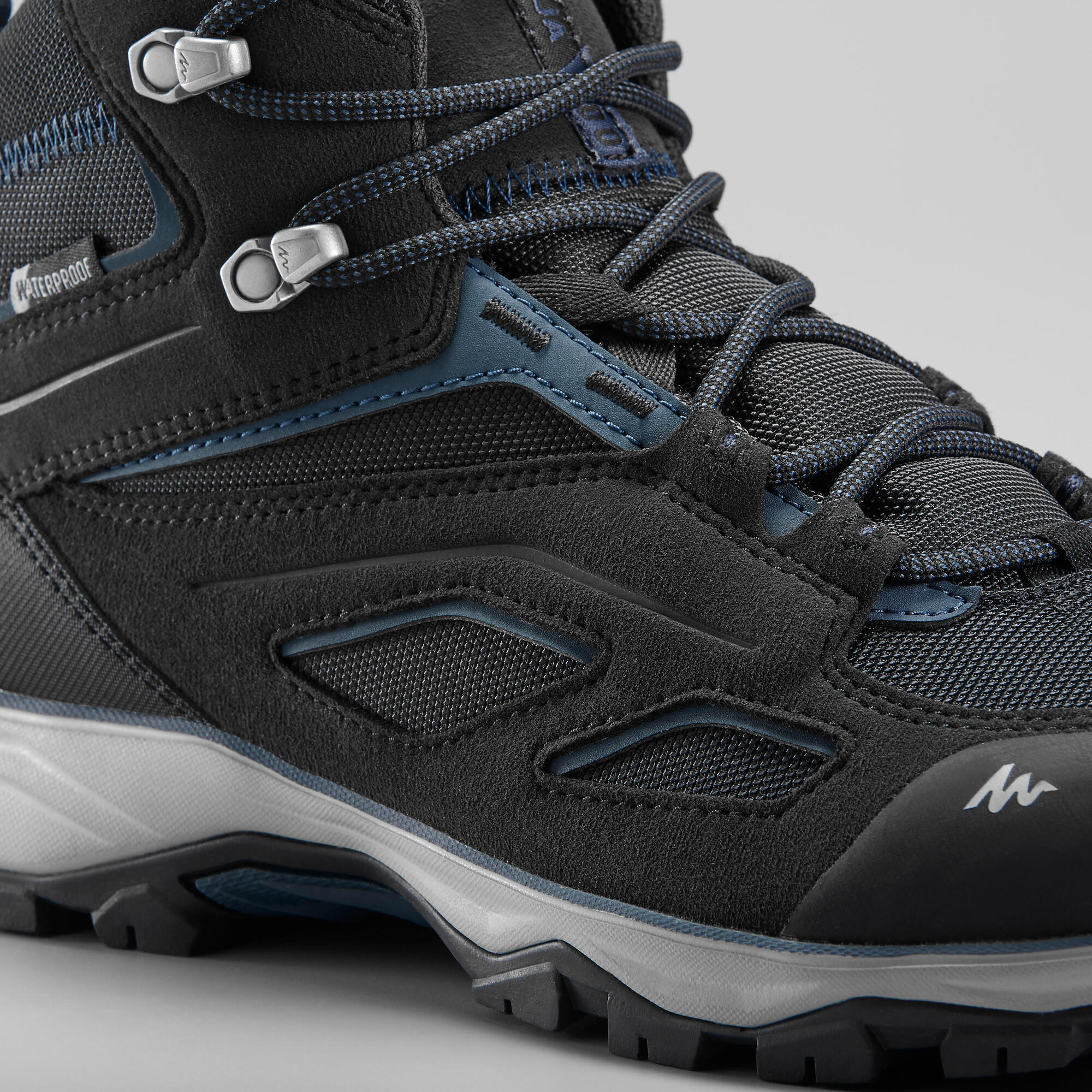 Quechua Men's MH100 Waterproof Mid Hiking Boots - Lightweight Outdoor Trekking Shoes for Men - Perfect for Mountain Climbing, Trail Walking & Camping Adventures