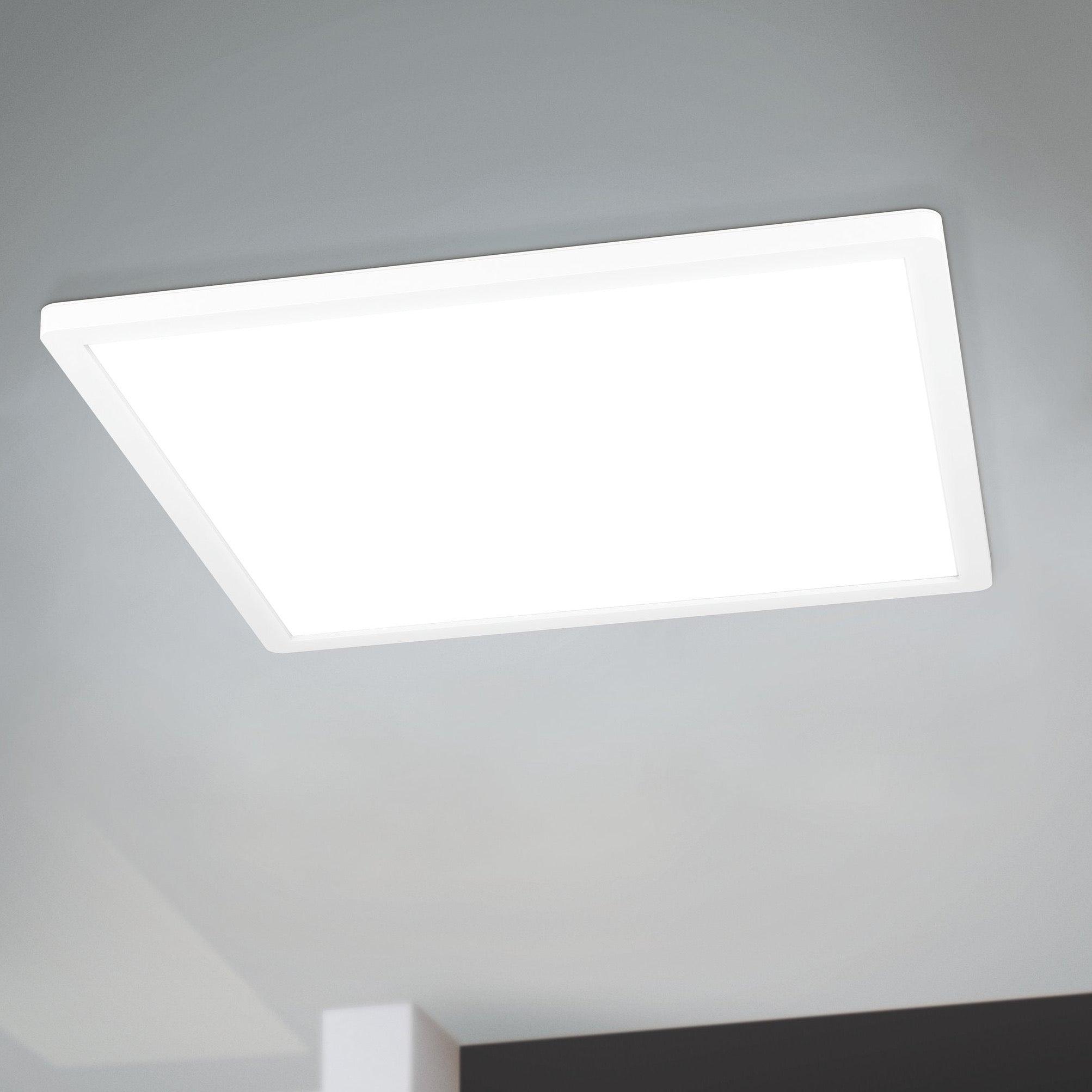 Eglo Connect Rovito Z Smart White Square LED Ceiling Flush Mount Light 42cm - Modern Lighting for Living Room, Bedroom & Kitchen