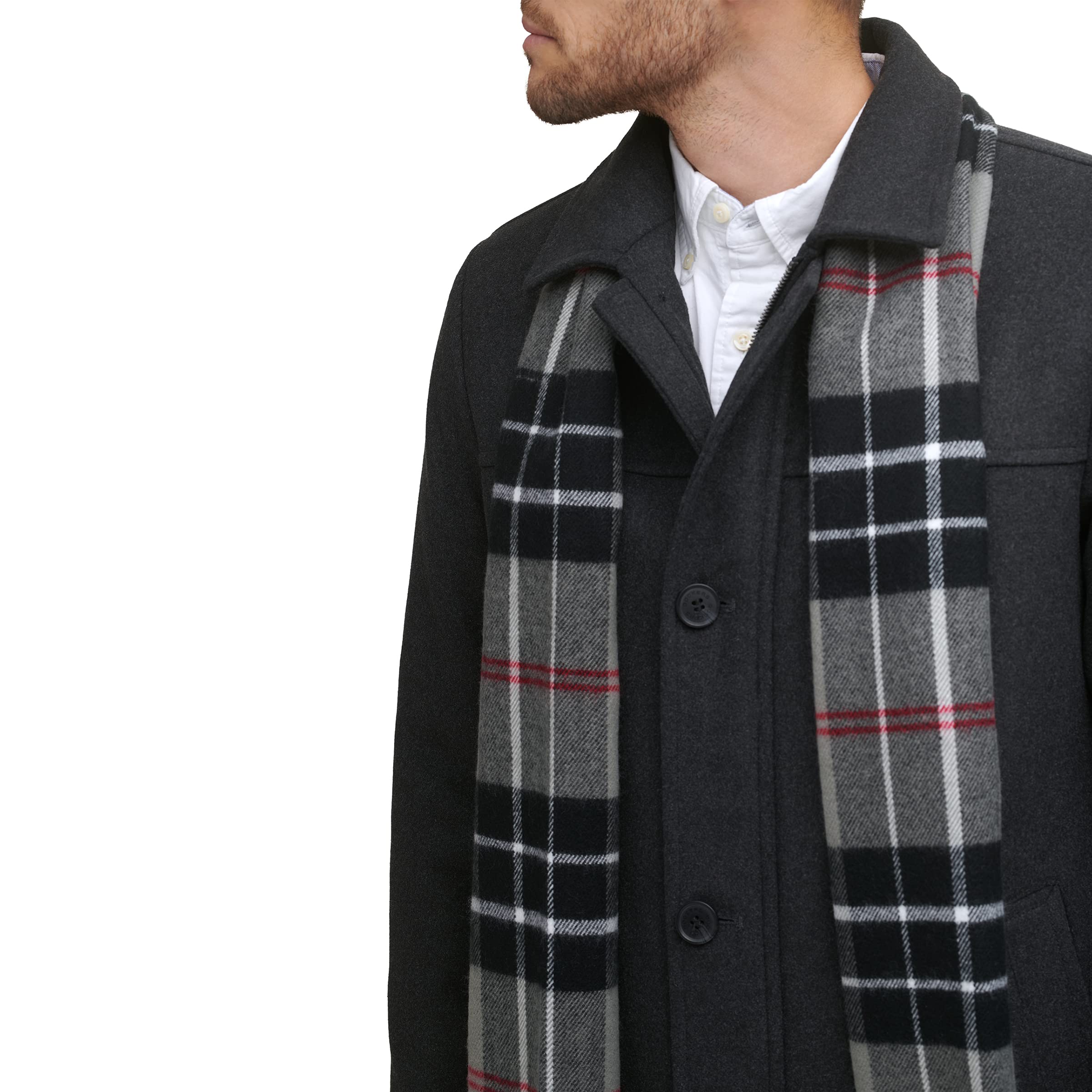 Dockers Men's Weston Wool Blend Coat with Scarf - Classic Winter Jacket for Business & Casual Wear (Regular & Big & Tall Sizes) | Perfect for Office, Travel & Outdoor Activities
