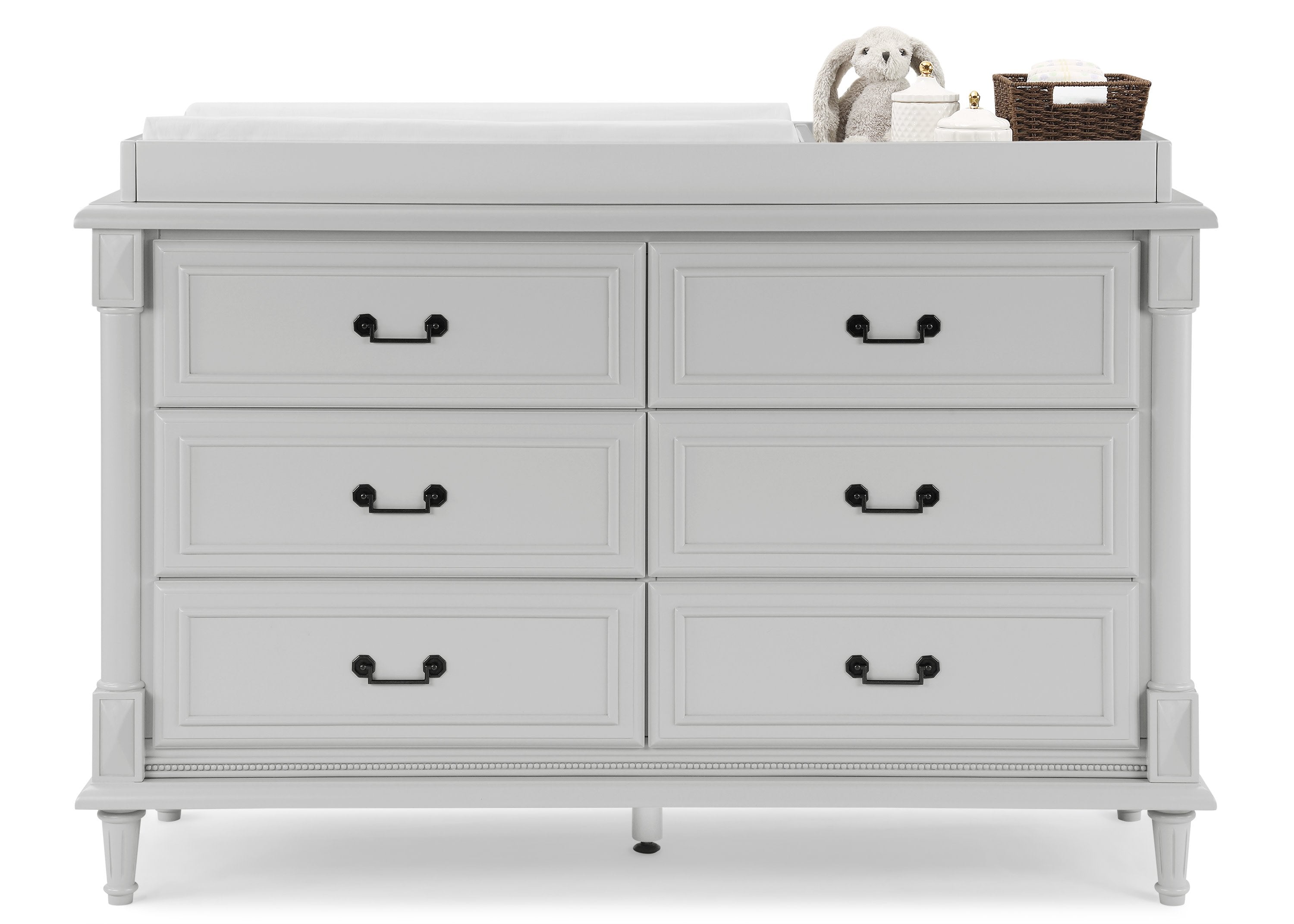 Juliette 6-Drawer Baby Dresser with Changing Table Top - Nursery Storage Organizer for Diapers, Clothes & Baby Essentials | Perfect for Newborn Rooms & Toddler Bedrooms