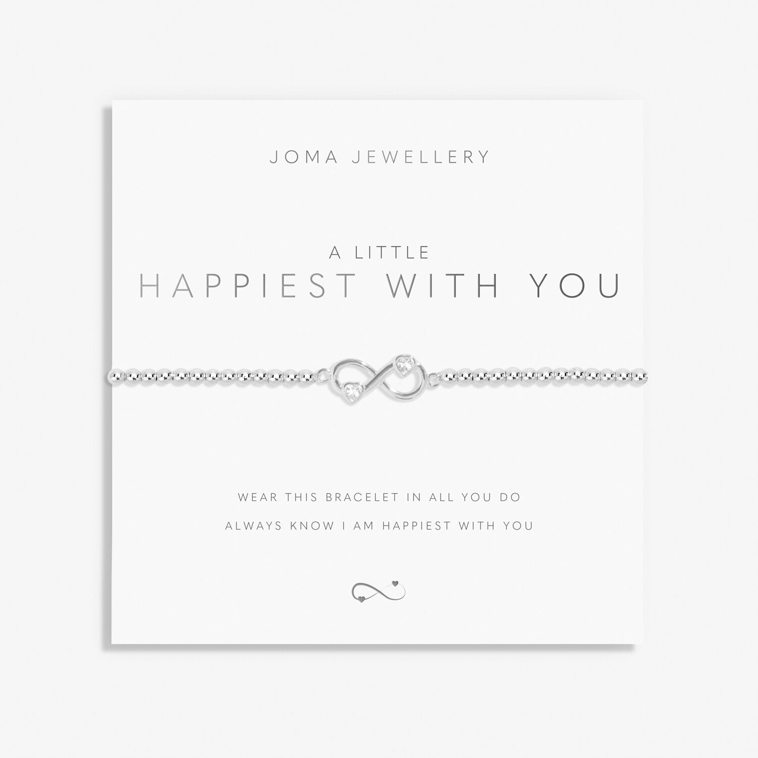 Joma Jewellery Bracelet - A Little Happiest with You - Elegant & Dainty Charm Bracelet for Women - Perfect for Gifts, Anniversaries & Everyday Wear