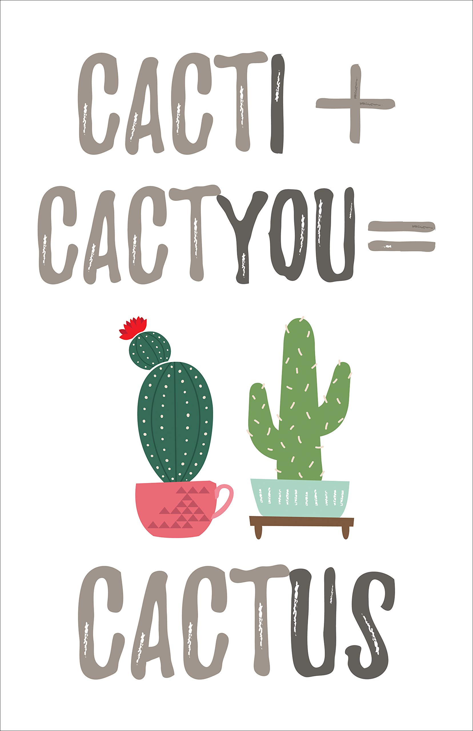 Cacti Cactyou Cactus Poster - 11x17 Inches Wall Art Print for Couples Bedroom Decor | Perfect for Home, Office & Dorm Room Aesthetic