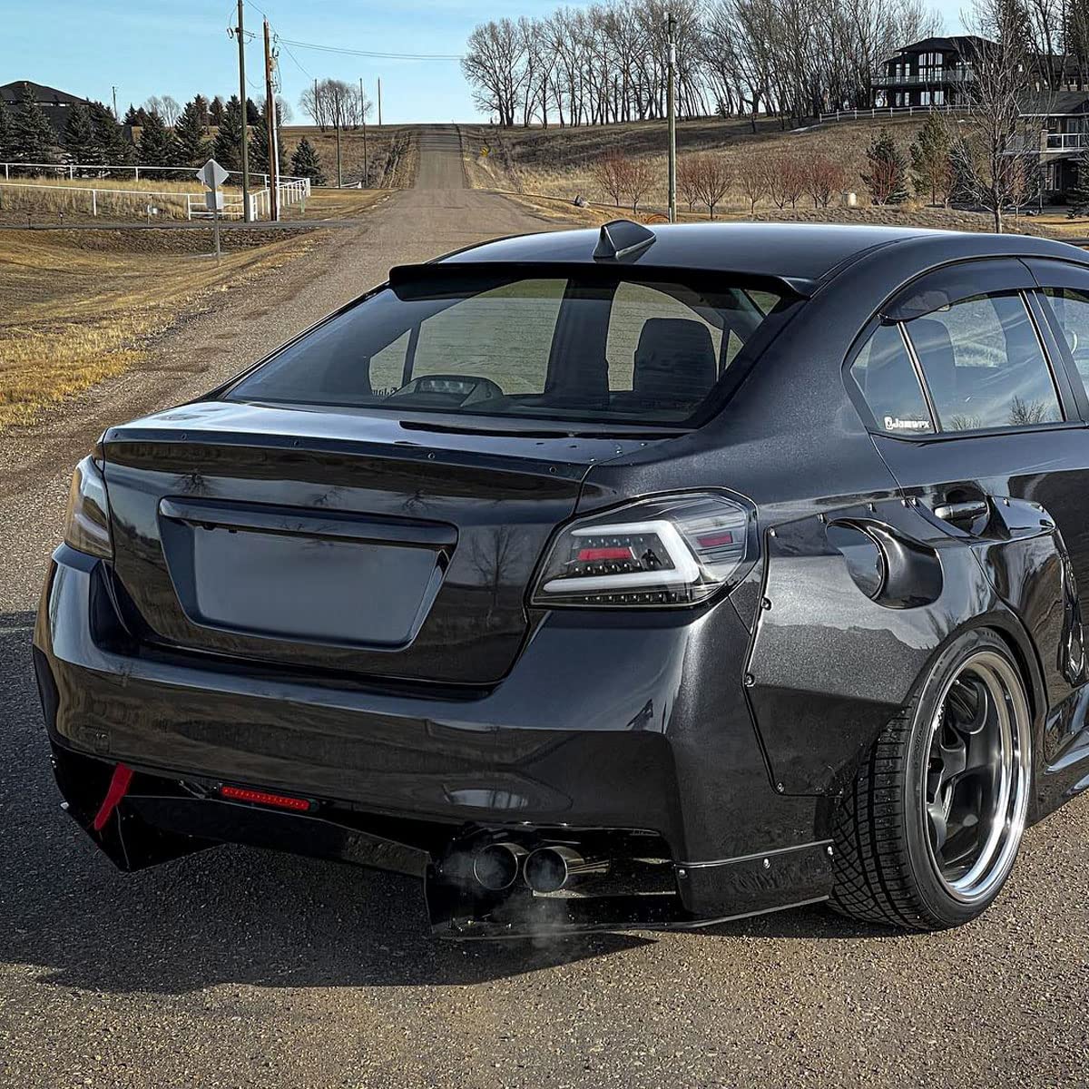 Black Sequential LED Tail Lights for 2015-2021 Subaru WRX - Smoked Brake Lamps with Turn Signal & Reverse Light - Perfect for Night Driving & Car Customization