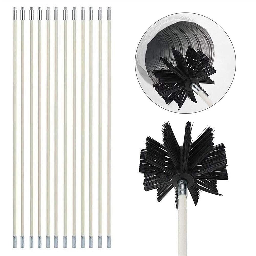 Flexible 9/12/15/18 Rods Chimney Cleaning Kit with Rotary Brush - Fireplace & Inner Wall Cleaner Accessories for Efficient Soot Removal - Perfect for Home Fireplace, Wood Stove, and Chimney Maintenance